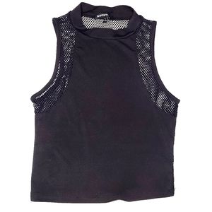 Black Sleevless Top - XS- mesh back